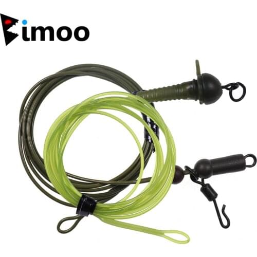 Bimoo 1PC 30LB 35LB 45LB Fluoro Carbon Fused Carp Link High Carbon Carp Main Line Braided Carp Leader Trace with Terminal Swivel