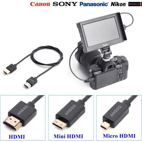 HDMI2.0 Very Super Flexible Cable 4K60P Mini Micro Digital Single Lens Reflex 18Gbps HDR Recorder HDMI 19+1 Ultra Slim