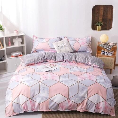 3/4/5pcs quilt cover sheet pillowcase bedding set geometric stripes family size 150*200cm single full queen king size44