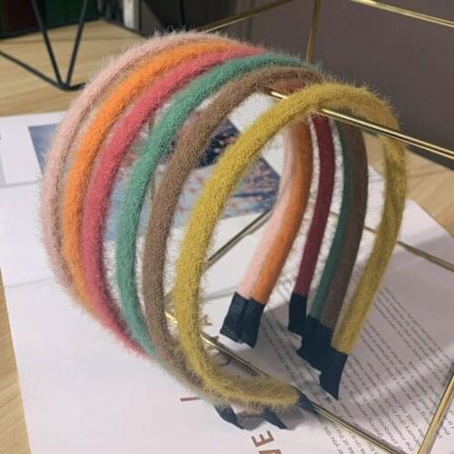 Korea High Quality Wool Knit Ribbon Pearl Retro Hair Accessories Hair Band Hair Bows Flower Crown Headbands For Women 3