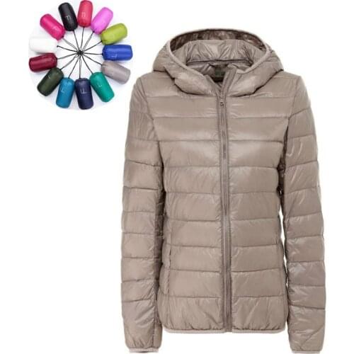 5XL Plus Size Solid Thin White Duck Down Jacket Short Stand Collar Hooded Fashion Slim Autumn And Winter Large Size Basic Coat