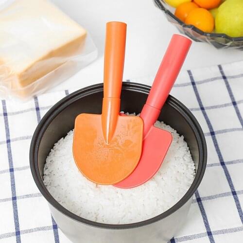 Shovel Shape Non-stick Rice Scoop Rice Paddle Solid Color Dinner Meal Spoon Household Kitchen Tableware Utensil