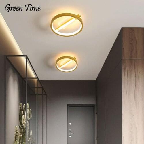 Lustre Led Ceiling Light Home Black&Gold Round Ceiling Lamp For Living Room Bedroom Dining Room Aisle Corridor Lamp 110v 220v