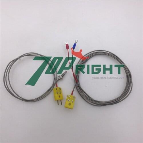 M6 Screw head temperature sensor with yellow Male and Female K connector