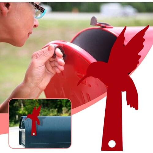 New Fashion 1PC Creative Acrylic Red Hummingbird Mailbox Flag Replacement Flag For Roadside Mailbox Home Garden Decoration