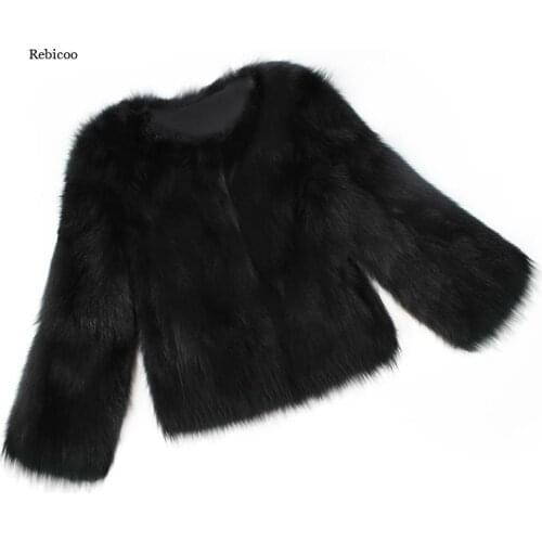 New Women Faux Fur Coat Long Sleeve O-Neck Fur Jacket Outwear Winter Warm Hairy Fake Fur Women Overcoat Streetwear Plus Size