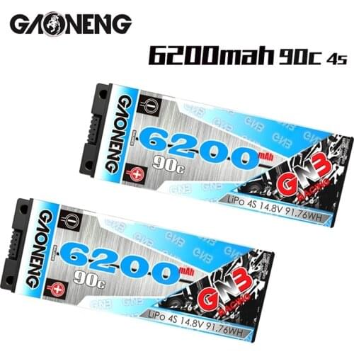GAONENG GNB 6200MAH 4S 1P 90C 14.8V Rechargeable Lipo Battery XT60/T Plug XT90 Plug for 1:8 RC Car Boat