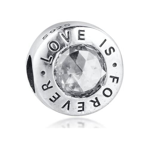 Fits Pandora Bracelet Love is Forever Charm Genuine 925 Sterling Silver Beads for DIY Making Women Jewelry kralen abalorios