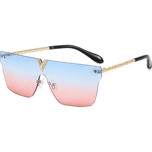 Q Summer Personal Big Frame Sunglasses Women Unisex Uv400 Brand Designer Eyewear Square Frameless Goggles Glasses