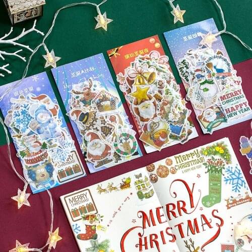 Merry Christmas Carnival Decorative Stickers Adhesive Stickers DIY Decoration Diary Stationery Stickers Children Gift