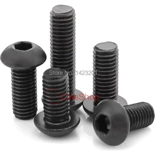 50 Pcs/ Lot M6 Hex Socket screw round head Hexagon bolt Hardware Accessorie Carbon steel Metal fitting DIY