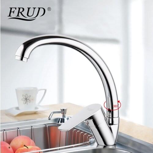 Frud new silver High Quality water mixer tap kitchen sink faucet torneira 360 kitchen sink Mixer water taps kitchen mixer r41105