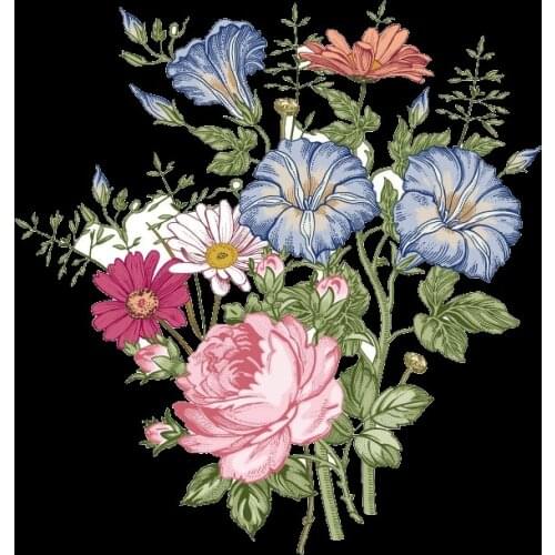 Fresh Flower Morning glory Badges Transfer Heat Transfers For Diy T-Shirt Washable Thermal Eco-Friendly Clothing Stickers