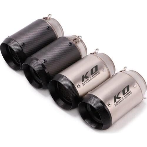 61mm Universal Motorcycle Exhaust Vent Pipe Without Silencer 160mm Carbon Fiber Or Stainless Steel For ATV Street Bike