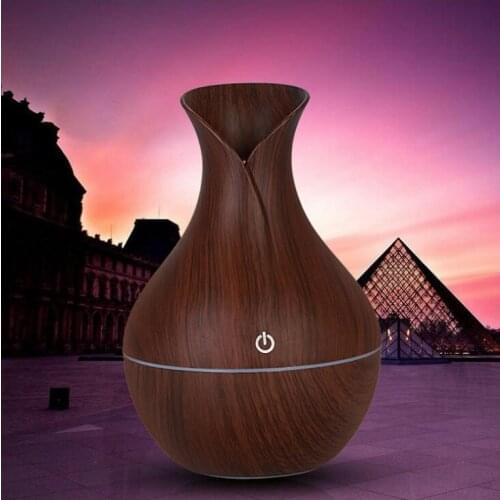 USB Electric Aroma Air Diffuser Wood Grain Ultrasonic Air Humidifier Cool Mist Maker With 7 Colors Lights For Home Hotel