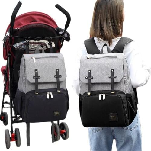 USB Charging Stroller Diaper Bag Waterproof Oxford Backpack Mummy Maternity Nursing Nappy Handbag Outdoor Travel Shoulder Bag
