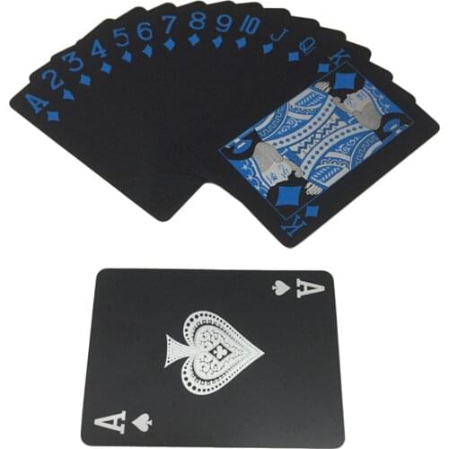 High Quality Waterproof PVC Plastic Playing Cards Poker Classic Magic Tricks Tool Pure Black Magic Poker Games Board Game Card