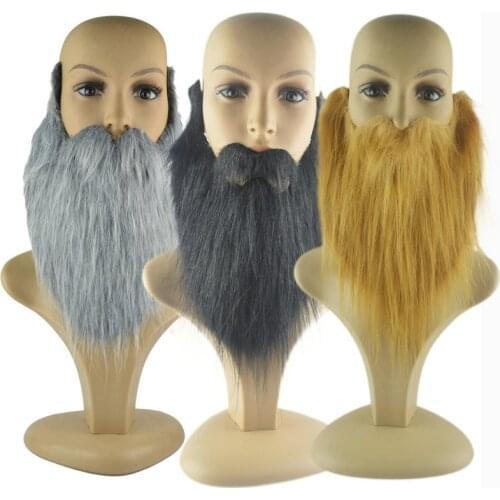 Funny Fake Beard Props Halloween Costume Halloween Mustache Party Decoration Black Fake Beard Men Christmas