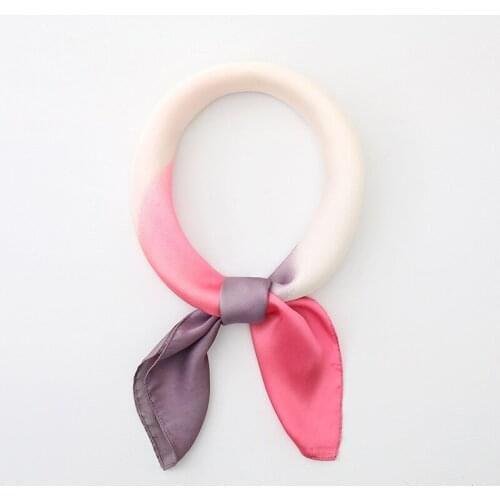 Women Silk Scarf Square Silk Scarves NeckerChief Satin Kerchief for Girls Rainbow Color Printed Fahsion Neck Hair Scarfs