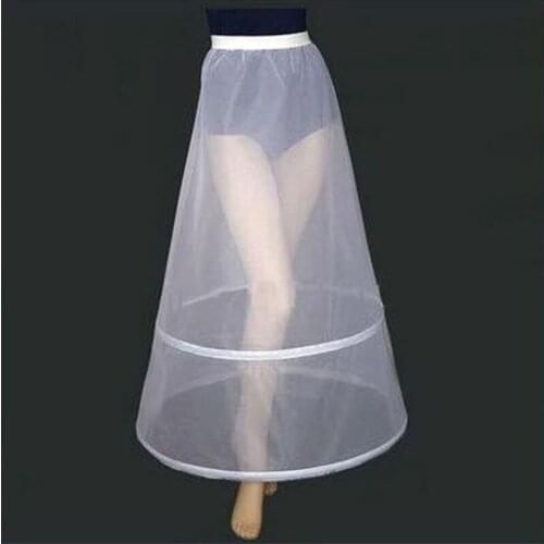 Women White 2 Hoops A-line Wedding Accessories Bridal Crinolines Vestidos De Novia 2021 New Underskirt Bustle Petticots