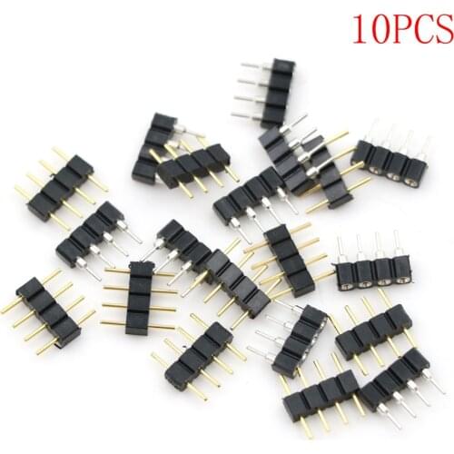 10sets/lot 4 Pin Needle Male And Female Type 4pin RGB Connector 4pin For RGB 5050 3528 LED Strip Light Led Accessories