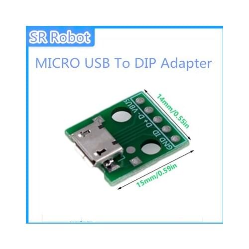 10pcs MICRO USB To DIP Adapter 5pin Female Connector B Type Pcb Converter Pinboard 2.54 For Arduino DIY Teaching Project