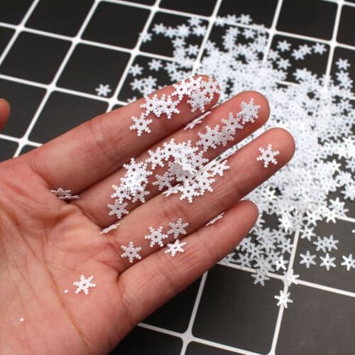 20g/lot 7mm White Snowflake Sequins Garment Accessories Kids Diy Crafts PVC Glitter Paillettes Festival Decoration confetti
