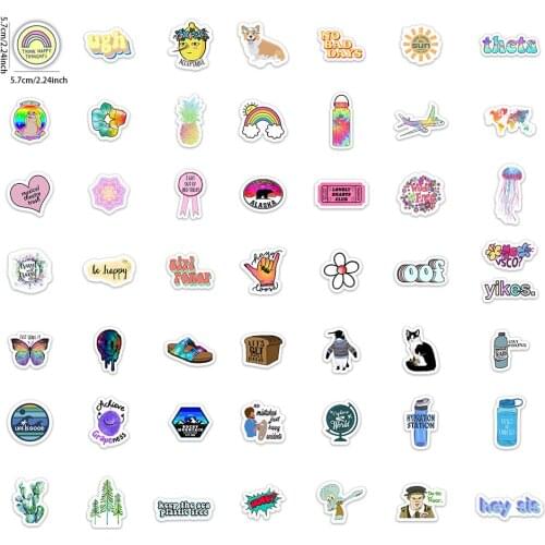 50pcs Vsco INS Style Sticker Anime For Laptop Case Car Skateboard Motorcycle Girl For Kids Children Toys Cool Animal Sticker