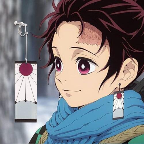 Anime Acrylic Drop Earrings Demon Slayer Kimetsu no Yaiba Blade of Ghost Earings For Women Men Cosplay Jewelry Accessories Gift