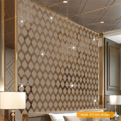 Acrylic Lantern Hollow Home Decor Mirror Wall Sticker For Bedroom Living Room Cabinet Ceiling Decoration Decal Self Stick Murals