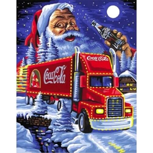 Diamond Painting, 5D DIY Full diamond Embroidery, Round/Square Diamond Inlaid Mosaic, Christmas Gift Santa Truck Tome Decoration