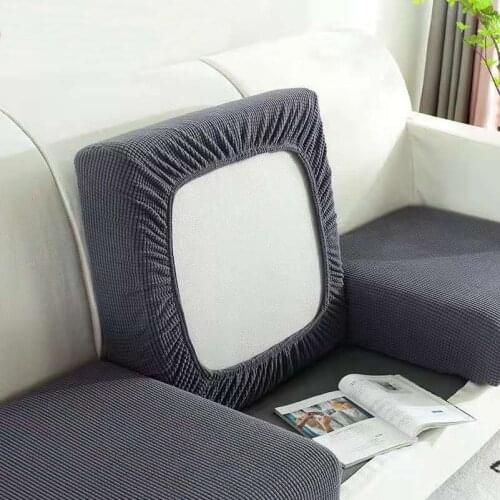 Sofa Seat Cushion Cover Solid Color Stretch Granular Velvet Detachable Non Slip Sofa Cover Sectional Sofa Slipcover