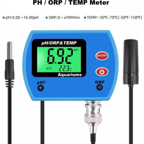 Digital 3 in 1 PH ORP TEMP Meter Swimming Pool Drink Water Quality Device Acidimeter Oxidation Reduction Potential PH ORP Tester