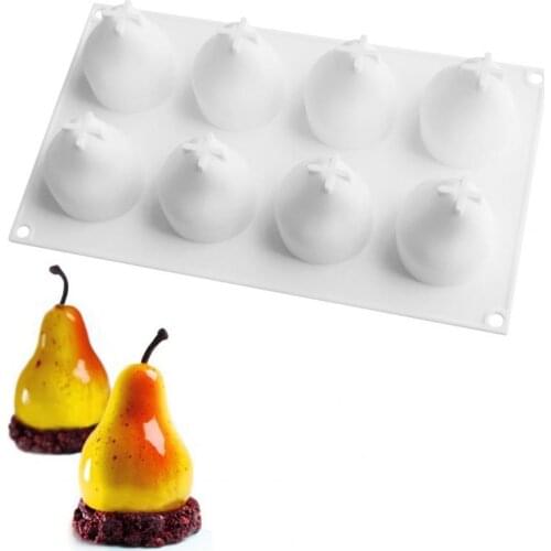 Ornamental Portable Anti-stick 4/8 Cavities Fruit Shape Dessert Mousse Mold for Home