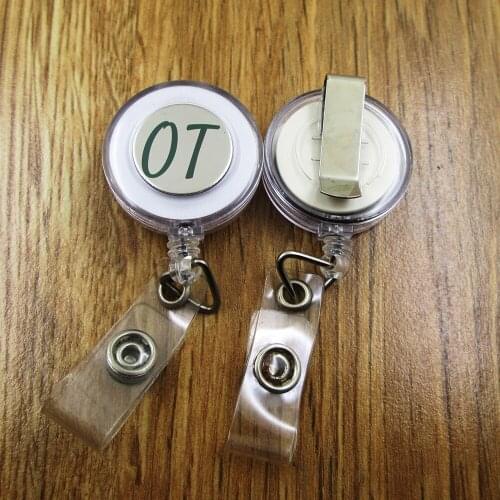 OT ID Badge Reel gift for him/her friend family retractable recoil id badge holder work fun