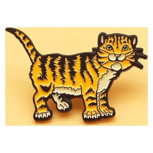 Cute animal alloy enamel pin Cartoon tiger brooch Cowboy dress decoration pin gift