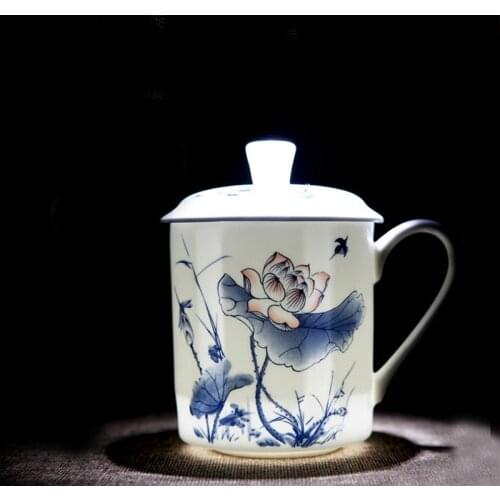 Jingdezhen RetroPorcelain Tea Cup,Handpainted Porcelain Filter cup,With large capacity Office cup