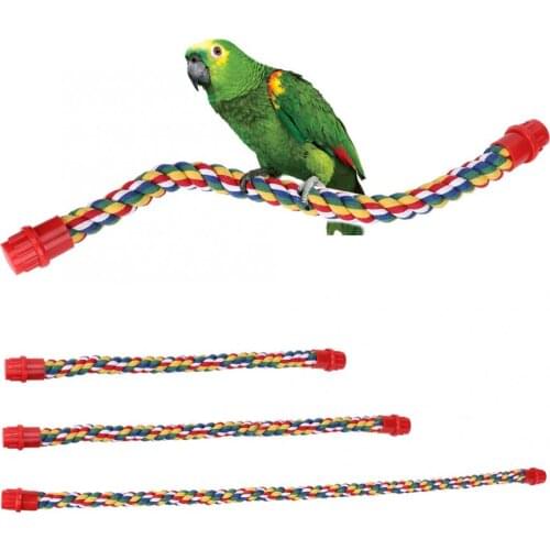 Bird Pet Parrot Toys Training Hanging Cotton Rope Bird Standing Frame Toys Comfortable Parrot Chewing Climbing Grinding Rod Toy