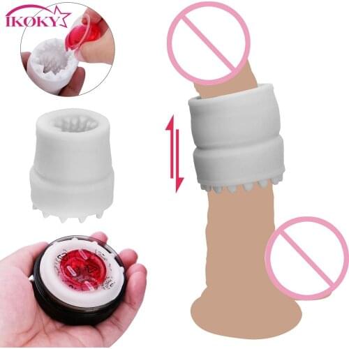 IKOKY Portable Penis Delay Massager Vagina Real Pussy Male Masturbator Penis Trainer Sex Toys for Men With Lubricant