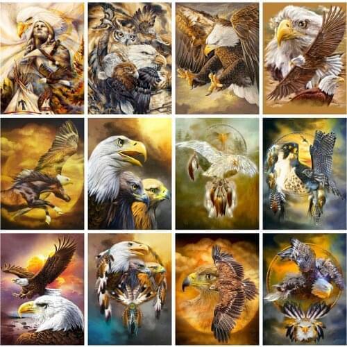 KAMY YI DIY 5D DIY Full Drill Diamond Painting Animal Eagl Embroidery Cross Stitch Kits Rhinestones Picture Room Home Decoration