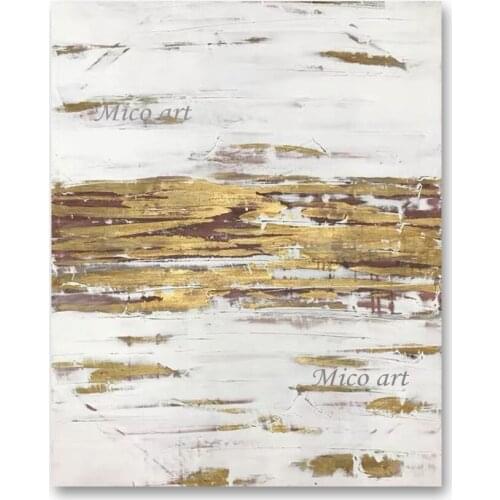 Interior Wall Painting Design Gold Foil Texture Abstract Oil Painting 100% Hand-painted Canvas Wall Decor Art Paintings Pictures