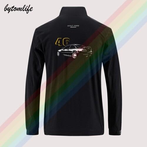 E28 46 Classic M5 5-Series Slim Sport Jacket Mens Street Windbreaker Jacket Mens Casual Back Printing Jacket Asian Size