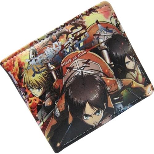 Anime Attack On Titan PU Leather Wallet Short Purse with Card Holder