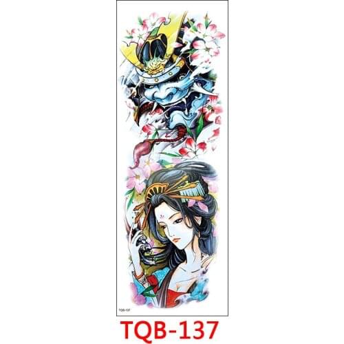 Colorful Beautiful Big Large Size Tattoo Sticker For Women Men Body Art Fake Tatoo Japanese Geisha Flower Sexy Tattoo
