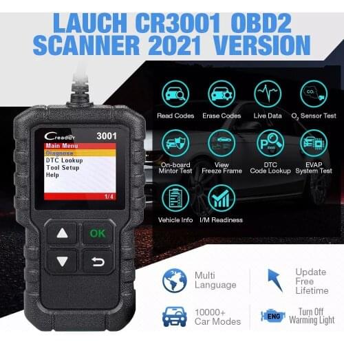 LAUNCH X431 CR3001 OBD2 Scanner Support Full OBD II/EOBD Launch Creader 3001 Auto Scanner Diagnostic PK CR319 ELM327 V1.5 V2.1