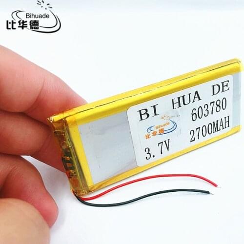 Li-po 1pcs/lot 603780 3.7 V lithium polymer battery 2700 mah DIY mobile emergency power charging treasure battery