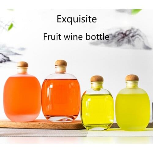 250-500ml Frosted Fruit Wine Bottle Green Plum Hip Flask Sake Rice Wine Yellow Wine Container with Cork Preservation Bottle Jug