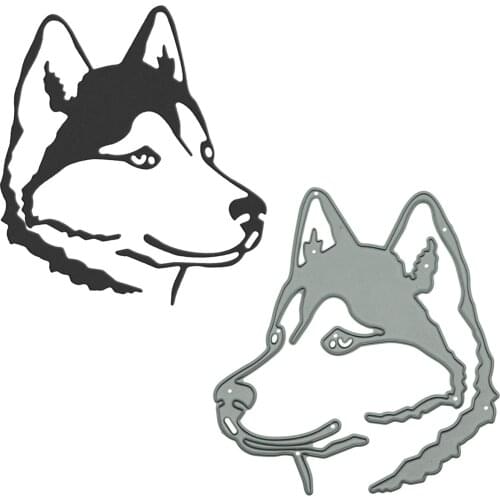 Husky Dog Shape Metal Cutting Dies Scrapbooking Craft Paper Cutter For Clipart Card Photo Album Decorating