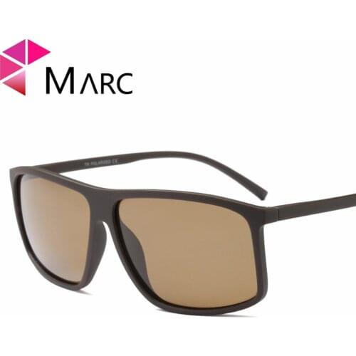 MARC 2019 Fashion Polarized Men Sunglasses TR90 TAC1.1 Driving Square Trend Glasses Matte Plastic Solid Resin Lens Eyewear 1