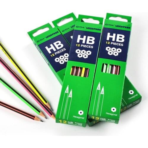 12 Pcs/box School and Office Writing HB Pencils Set With Erasers Eco-friendly Safe Stationery Supplies for Children and Kid